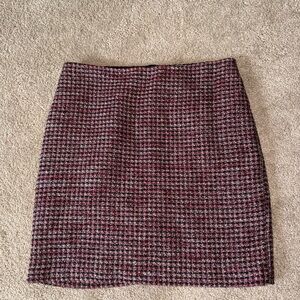 White House Black Market Houndstooth Mini Skirt - Black and Pink